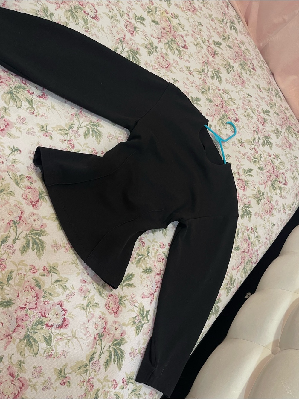 Zara Black Long Sleeve Peplum Top